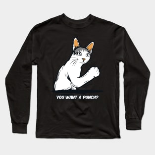 Cat Meme Punch T-Shirt Long Sleeve T-Shirt